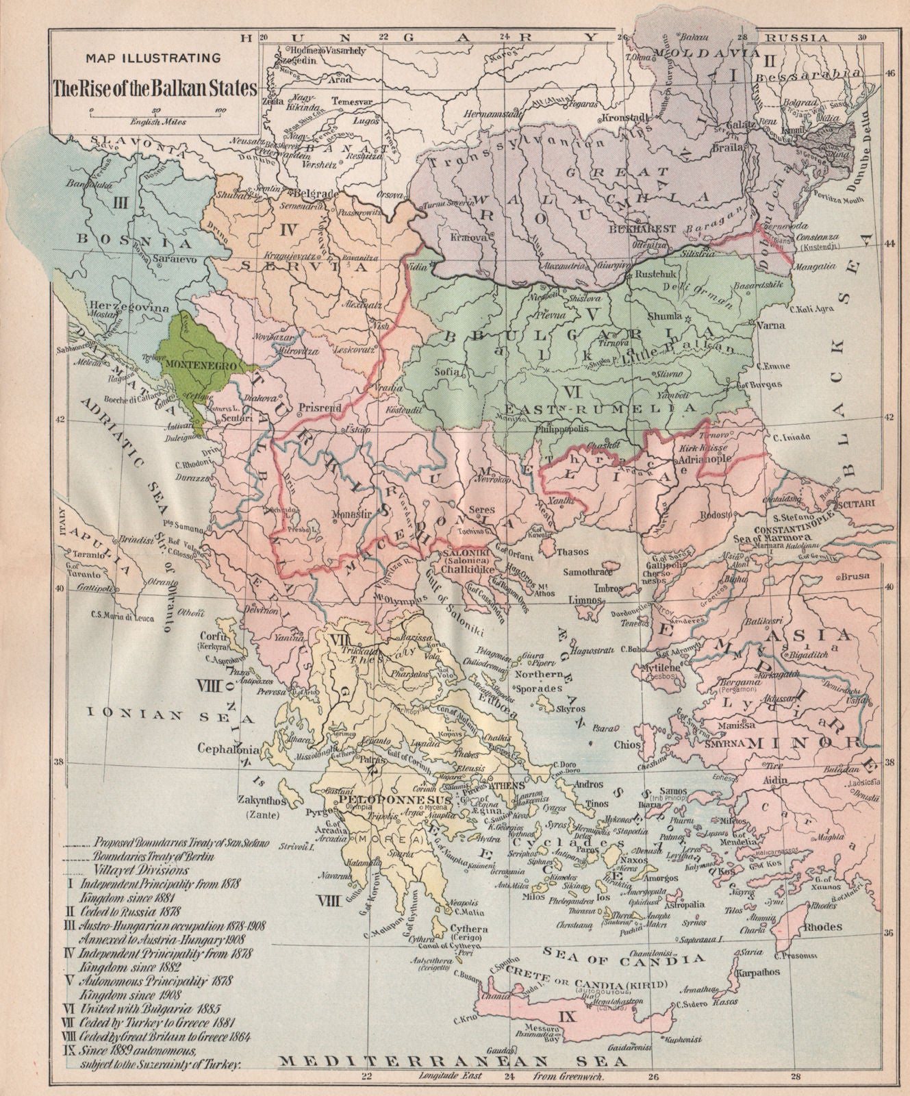 BALKANISATION. Creation of Bosnia Servia Bulgaria Romania Greece 1917 old map
